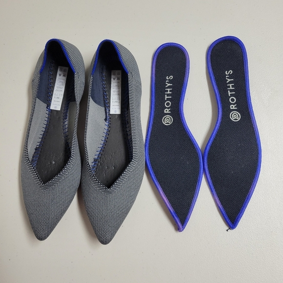 Rothy's The Point Cloud Grey Birdseye Flats Size 11. - Picture 10 of 14